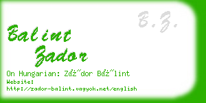 balint zador business card